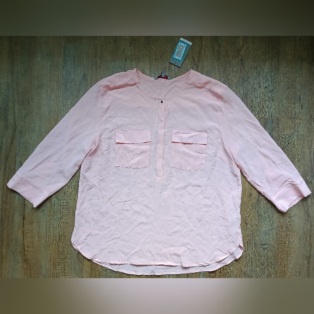 next 100% Silk Light Pink Blouse Size XL
